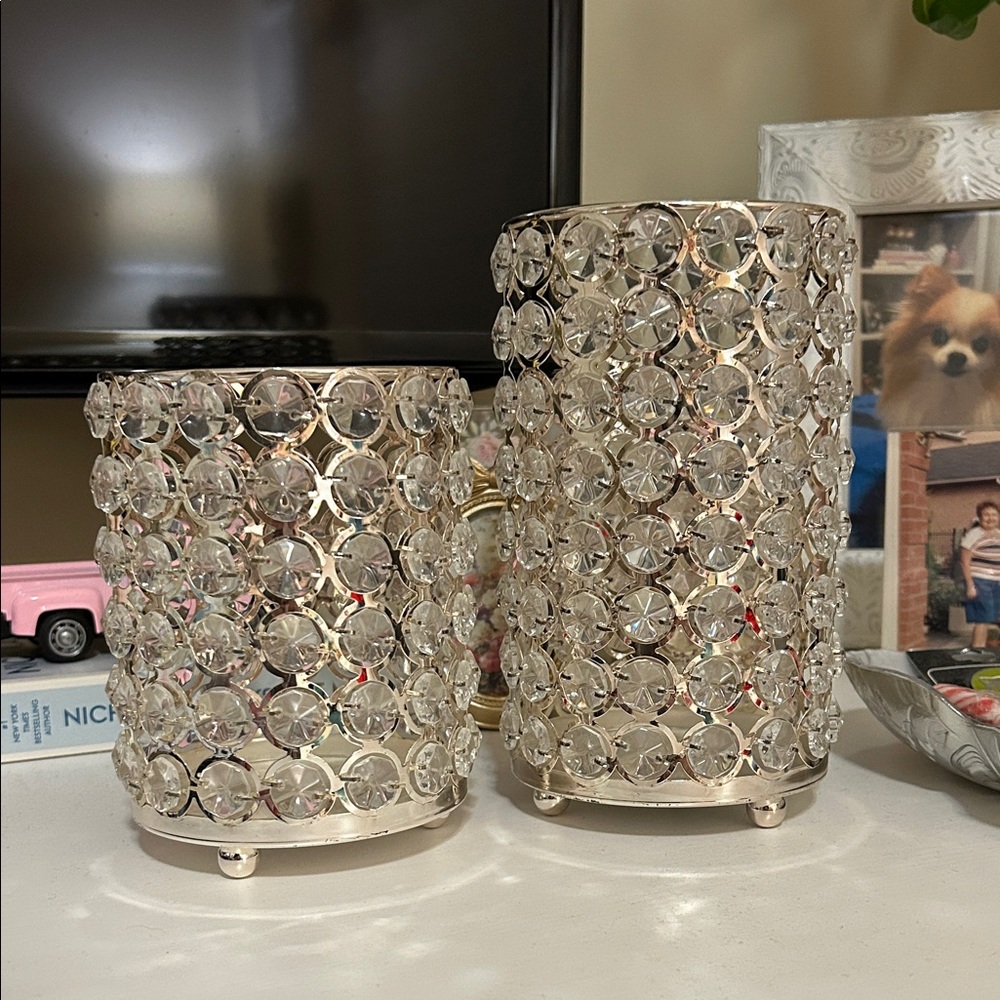Jewelled candle holders